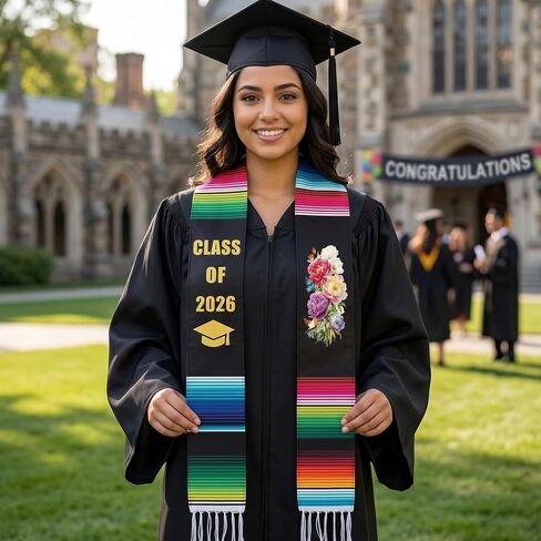 Mexico Graduation Stole Class of 2026 Graduation Honor Stole, Mexican American Senior 2026 Graduation Sash in Saudi Arabia