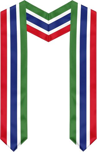 Gambia Flag Graduation Stole, Gambia Graduation Sash Scarf for Study Aboard International Students in Kuwait