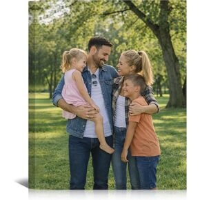 Ship Next Day - Custom Canvas Prints with Your Photos 8x10 Framed Personalized Pictures Wall Art, Customized Gifts for Family Pets Baby Mom Dad Couples Wedding Home Office Decor in Saudi Arabia