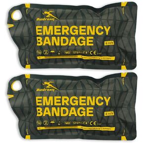 2-Pack 4" Israeli Emergency Bandage, Tactical Compression Trauma Dressing for Bleeding Control, Emergency First Aid for Combat, Shooting, Outdoor & Survival Use(2, 4inch) in Kuwait
