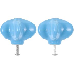 Seastar Ceramic Drawer Handle Set, Shell-Shaped Cabinet Pulls for ’ Room, Blue Vintage Door Knobs, Decorative Furniture Handles for Wardrobe and Desk in Saudi Arabia