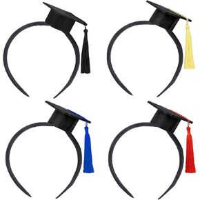 Graduation Hat Headband 2026 Mini Bachelor Cap Headband with Tassels 4Pcs Felt Graduation Headbands for Graduation Party Dress Up Photo Props Costume Accessory in Saudi Arabia