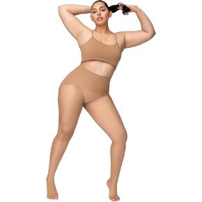 NOOSH Getnoosh PLAY Free-Hugging Seamless Tights For Women | Stylish Comfort & Breathable | Light Weight Sheer Women's Tights No Middle Seam | Mocha - XS/S in Saudi Arabia