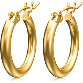14K Gold Plated Hoop Earrings for Women, Huggie Hoop Earrings,Hypoallergenic Lightweight Small Hoop Earring for Womens with Gift Box,Birthday Valentine's Jewelry Ideal Gift for Wife Mom Girlfriend/Her in Saudi Arabia