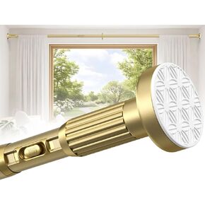 Tension Curtain Rod 42-144 Inches, No Drill Adjustable Spring Tension Rod, Push Button to Lengthen & Release to Lock, Heavy Duty Rust-Resistant for Window Living Room Closet Outdoor, Gold in Saudi Arabia