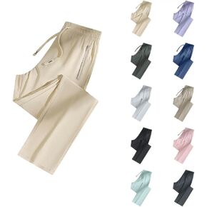 Aniywn Lounge Pants for Women Loose Fit Elastic High Waist Trousers Casual Comfy Pants Active Trousers with Zipper Pockets in Saudi Arabia