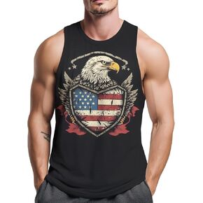Men's American Flag Eagle Tank Tops USA Eagle Patriotic Sleeveless Workout Muscle Shirt in Saudi Arabia