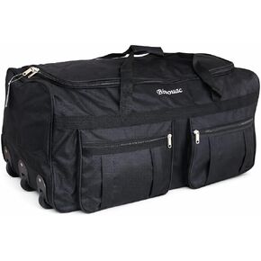 30-Inch XL Rolling Duffel Bag with Wheels - Ideal Travel Bag for Travel, Sports, Hockey, and Cargo Outdoor Hockey Bag - Convenient and Spacious Gym Bag (Black) in Saudi Arabia