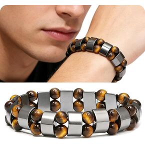 Tiger Eye & Hematite Bracelet for Men & Women – Double Strength Natural Stone Protection Bracelet – Anniversary, Birthday, Mother’s Day & Father’s Day Gift in Saudi Arabia