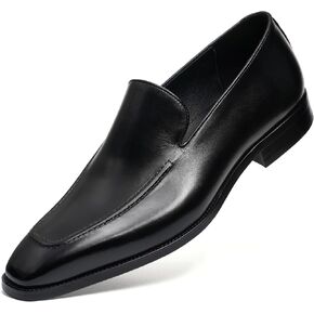Mens Genuine Leather Slip-On Loafers Business Casual Horseshoe Heel Height-Enhancing Shoes Hand-Dyed with Non-Slip Rubber Sole in Saudi Arabia