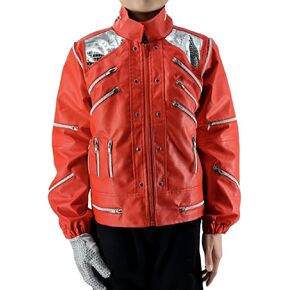 The Kings Style Beat It Red Leather Jacket Golve Children Kids Michael Costumes for Perfromance Party Imitate Birthday in Kuwait