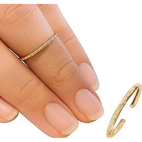 Handmade 14K Gold Filled Adjustable Hammered Ring for Women – Open Band Stackable Stacking Ring, Thin Textured Minimalist Statement Ring, Non Tarnish Dainty Boho Knuckle Thumb Midi Ring, One Size Fits Most, Mothers Day Gifts in Saudi Arabia