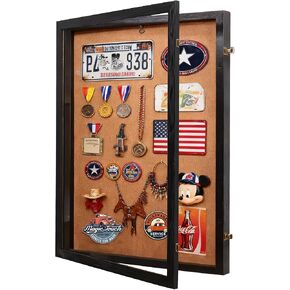 Shadow Box 30x40, Super Large Shadow Box Frame with Hinged Door Lock, Jersey Shadow Box Display Case with 98% Uv Protection Acrylic for Baseball Hockey Sport Shirt and Military Jacket Uniform-Black in Saudi Arabia
