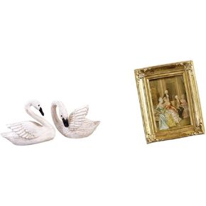 Baoblaze Elegant Resin Swan Sculpture Photo Frame Display Holder for Bedroom Office Living Room Christmas Tabletop Wall Decor Farmhouse in Saudi Arabia