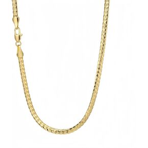 YOIHUR 3.2mm Chain Necklace Men, Simple 14K Gold Flat Snake Chains, Hypoallergenic & Durable for Everyday Wear, Herringbone Curb Choker Chains, Womens Mens Jewelry (18/20/22/24in) in Saudi Arabia