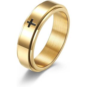 Fidget Ring for Anxiety Stainless Steel Cross Spinner Ring for Men/Women Size 5-12 in Kuwait
