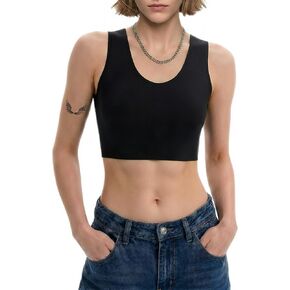 Black Cherry Seamless Chest Binder - FTM Transgender Compression Vest, Breathable, Invisible Tomboy Binder Top,X-Large,Black in Saudi Arabia