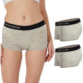 MERINNOVATION 100% Merino Wool Boxer Briefs for Women Size XL 2 Packs Underwear Boy Shorts Everyday Breathable Anti-Odor Grey Marl in Saudi Arabia