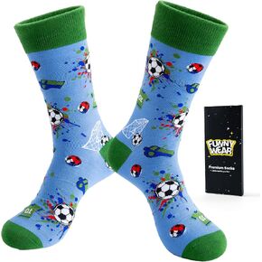 BISOUSOX Funny Socks for Men, Crazy Novelty Mens Dress Socks, Silly Funky Birthday & Father's Day Socks Size 8-12 in Saudi Arabia