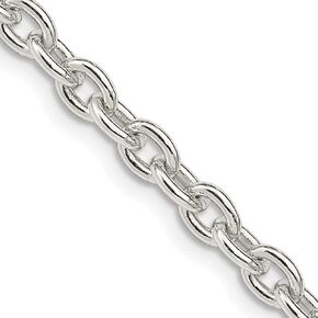 Saris and Things 925 Sterling Silver 4.5mm Cable Chain Necklace, Bracelet or Anklet in Kuwait