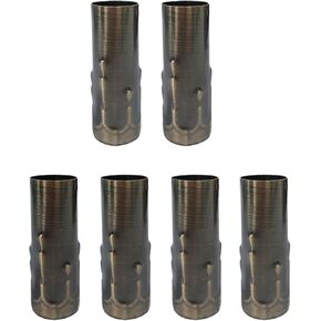 6-Pack E14 Lamp Sleeves, 25mm x 80mm Bronze Metal Tubes - Decorative Covers for Candle Bulb Holders in Saudi Arabia