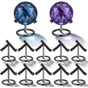 10 Pcs Metal Crystal Heart Stone Stand Crystal Ball Holder Rock Display Stand Mineral Specimen Display Easel Holder for Gemstones Fossils Agate Slabs Plates (Black, 2 x 2.36 x 2.44 Inch) in Kuwait