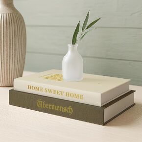Decorative Book Boxes Set of 2 - Linen Textured Faux Books with Hidden Storage, Coffee Table Decor Books & Bookshelf Accent (Olive Green & Ivory) in Saudi Arabia
