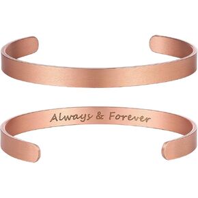 Pure Copper Bracelet for Men Women - Engraved Cuff Bracelet – 100% Solid Uncoated Copper, Adjustable Gift for Him Her in Saudi Arabia