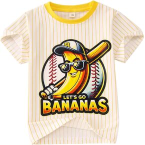 Toddler Boy Girl Baseball Shirt Kids Game Day Short Sleeve T-Shirt Baseball Team Jersey Banana Graphic Tee Tops in Saudi Arabia