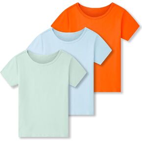 3 Pack Boys Shirts Cotton Short Sleeve Shirts for Boys Kids T Shirts Clothes Youth Summer Tops for Toddler(2T-14Y) in Kuwait