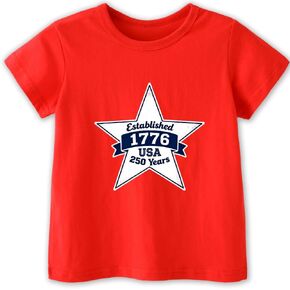 Boys 4th of July Shirt Girls Kids 250 Anniversary USA Shirts American Flag T-Shirt Toddler Patriotic Tee 2T-8T in Saudi Arabia