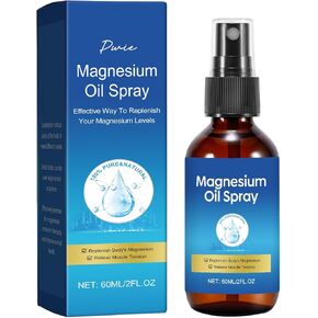Magnesium Spray, Pure Magnesium Oil Spray for Feet, Leak-Proof Portable Package, Magnesium Oil Body Care Natural Formula, Easy to Absorb and Soothe, 2 fl oz in Saudi Arabia