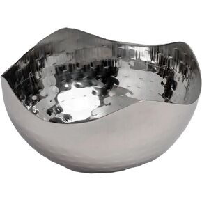IHI EST. 1986 Small 6 x 6 Hammered Stainless Steel Decorative Bowl With Wavy Rim- Modern Home Accent & Versatile Dish in Saudi Arabia