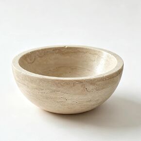 WILD WORKS Travertine Bowl, 6" Natural Stone Decorative Bowls for Entryway Table, Catchall Tray for Keys & Jewelry, Fruit Bowls for Kitchen Counter, Living Room Decor, Home Accent in Saudi Arabia