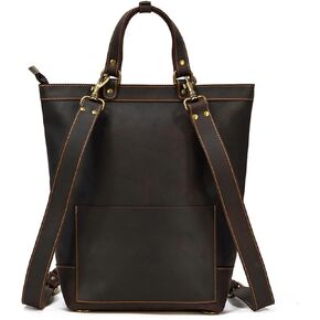 Male and Female Tote Backpack Backpack Large Capacity Carrying Vintage Leather Backpack Cowhide Briefcase in Saudi Arabia