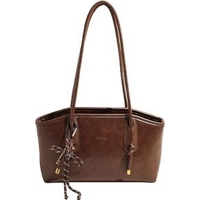 Vintage Shoulder Bag for Women Fall Hobo Handbag Brown Purse Faux Leather Shoulder Purse with Zipper in Saudi Arabia
