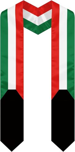 Kuwait Graduation Sash Stole International Study Abroad Unisex Kuwait Flag Graduation Scarf in Kuwait