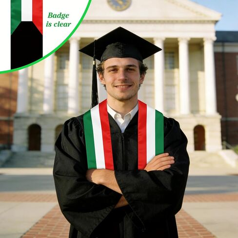 Kuwait Graduation Sash Stole International Study Abroad Unisex Kuwait Flag Graduation Scarf in Kuwait