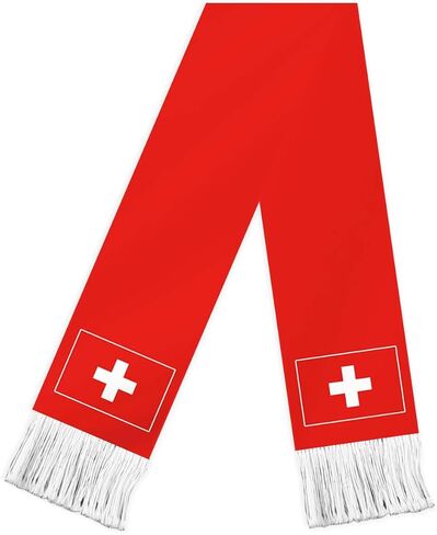 Switzerland Flag Scarf,60inch Swiss Banner Sports Fan Scarves,18×150cm Novel Souvenir For Team Game Party Parade in Saudi Arabia