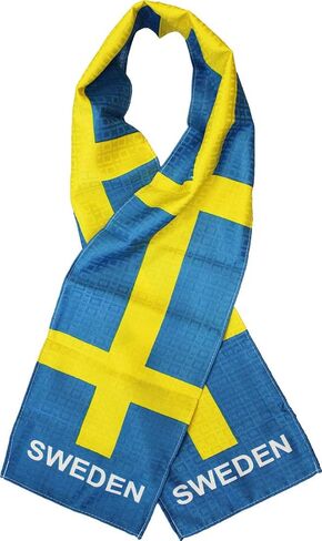 Flagline Sweden Flag Lightweight Polyester Fashion Scarf 8" x 60" in Saudi Arabia