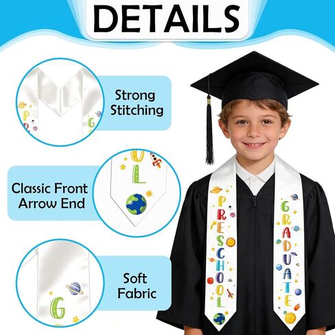 Kindergarten Preschool Graduation Stole - Class of 2026 Graduation Sash for Kids Space Grad Stoles Sashes Gifts for Girls Boys Unisex Graduates Party Decoration 30 Inch in Saudi Arabia