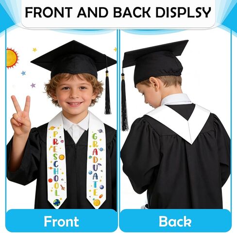 Kindergarten Preschool Graduation Stole - Class of 2026 Graduation Sash for Kids Space Grad Stoles Sashes Gifts for Girls Boys Unisex Graduates Party Decoration 30 Inch in Saudi Arabia
