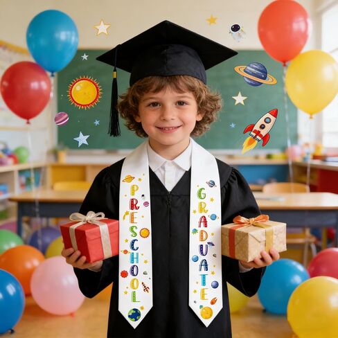 Kindergarten Preschool Graduation Stole - Class of 2026 Graduation Sash for Kids Space Grad Stoles Sashes Gifts for Girls Boys Unisex Graduates Party Decoration 30 Inch in Saudi Arabia