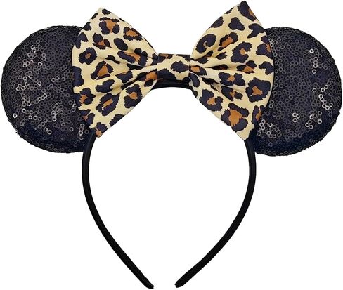 Cheetah Mouse Ears Headband for Women, Leopard Princess Ears Hair Accessory for Kids and Adults in Kuwait