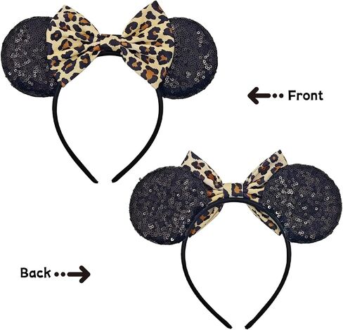 Cheetah Mouse Ears Headband for Women, Leopard Princess Ears Hair Accessory for Kids and Adults in Kuwait