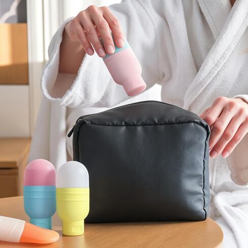 BlingKingdom 10 PCS Leak Proof Silicone Bottle Covers, Reusable Travel Sealing Bottle Spill Protector Elastic Sleeves for Most Travel-Size Toiletries Accessories in Kuwait