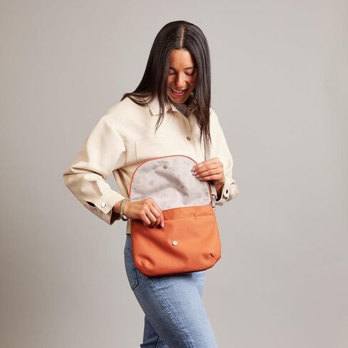 HAIKU Bliss Eco-Friendly RFID Blocking Travel Crossbody Saddle Bag, Rustic Clay in Saudi Arabia