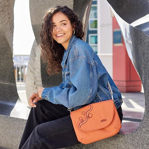 HAIKU Bliss Eco-Friendly RFID Blocking Travel Crossbody Saddle Bag, Rustic Clay in Saudi Arabia