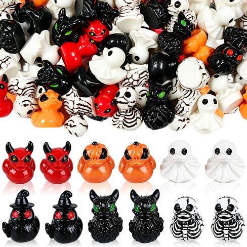 60Pcs Halloween Mini Resin Ducks, Miniature Resin Duck Figures Novelty Halloween Party Favors Gift Decoration(6 Style in Kuwait