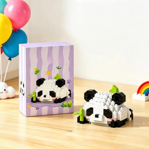 1PCS Panda Eating Bamboo Hand-Assembled Figurine with Display Base, Cute Animal Desk Decor, Chinese Theme Collectible Statue for Home Office Shelf in Kuwait